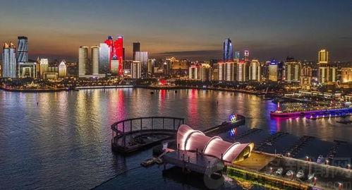 青岛夜景视频,璀璨海韵，光影交织的梦幻画卷